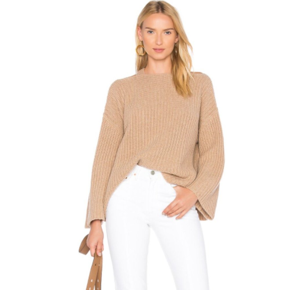 NWT Derek Lam 10 Crosby Camel Crossover Open Back Sweater Size S